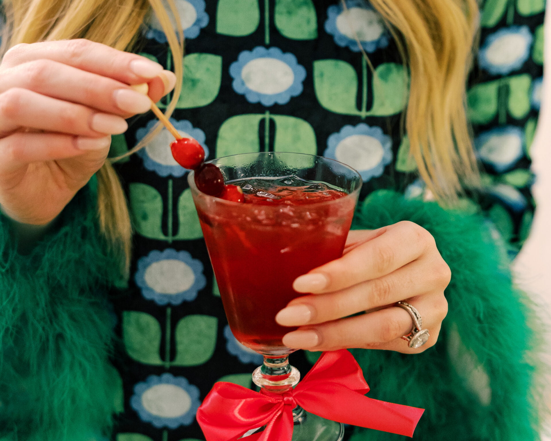 Holiday market catering image featuring festive dŽcor and food presentation