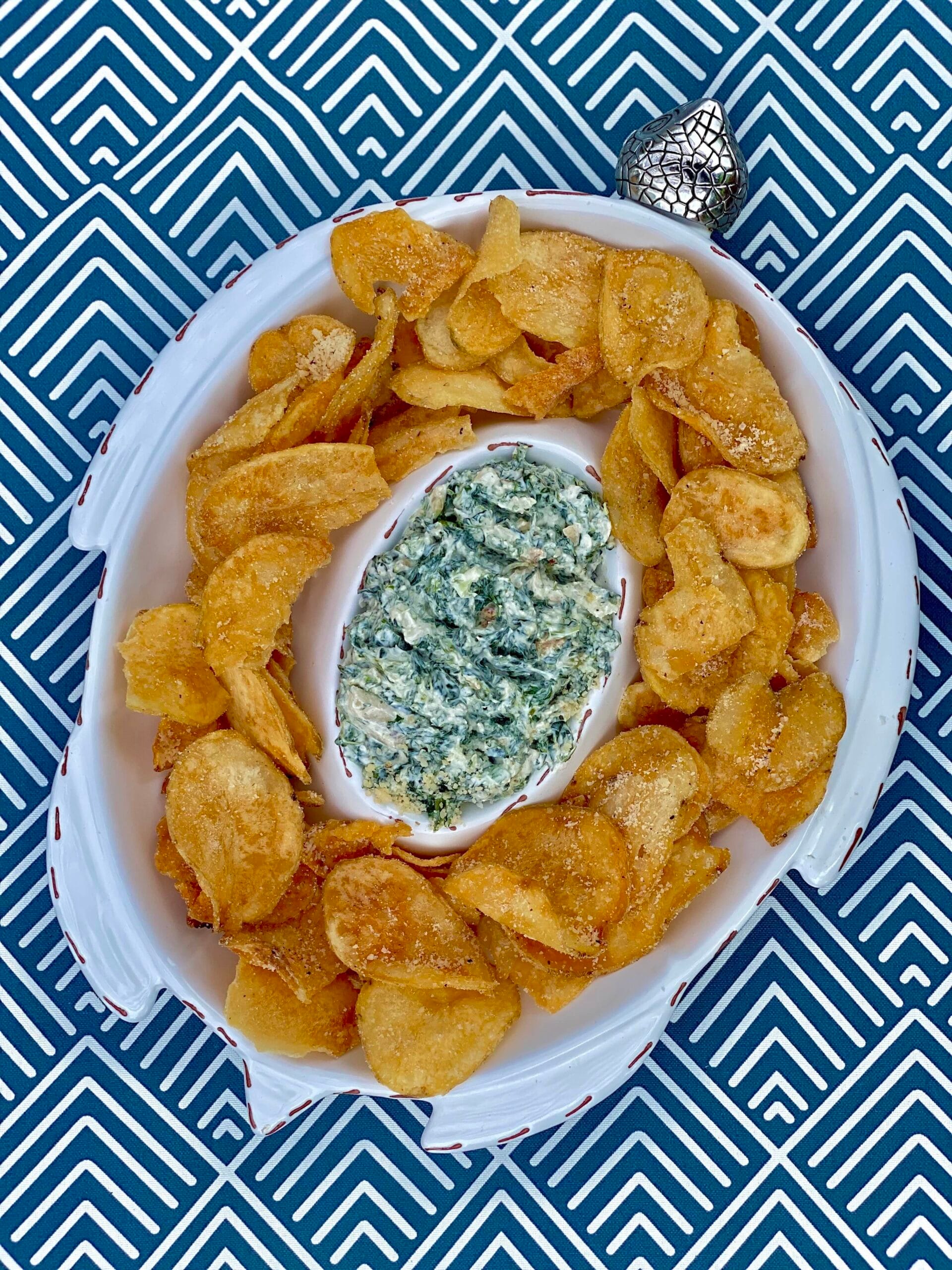 Showcasing spinach dip catering with refined presentation